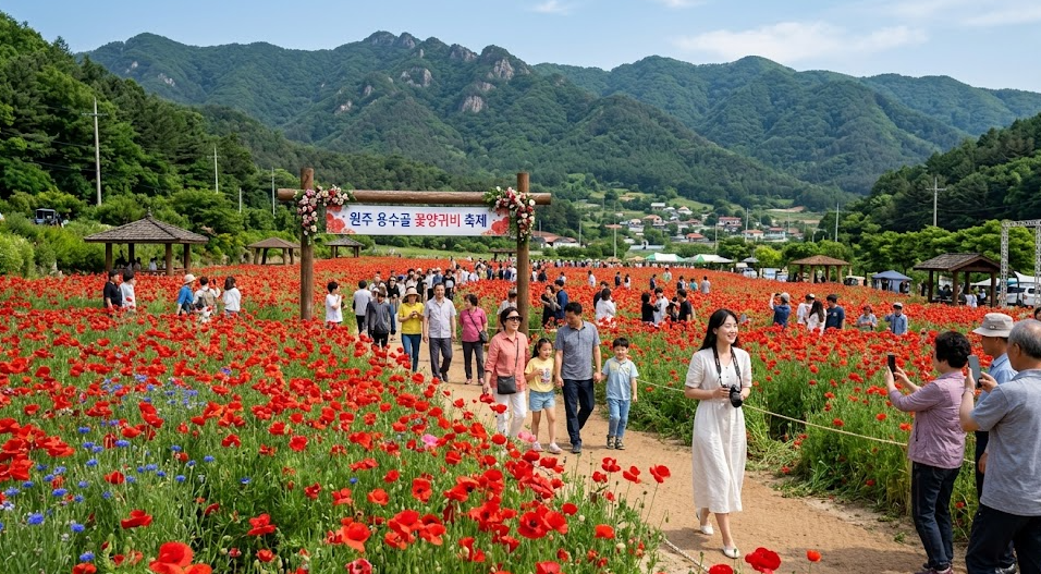 원주 용수골 양귀비 축제