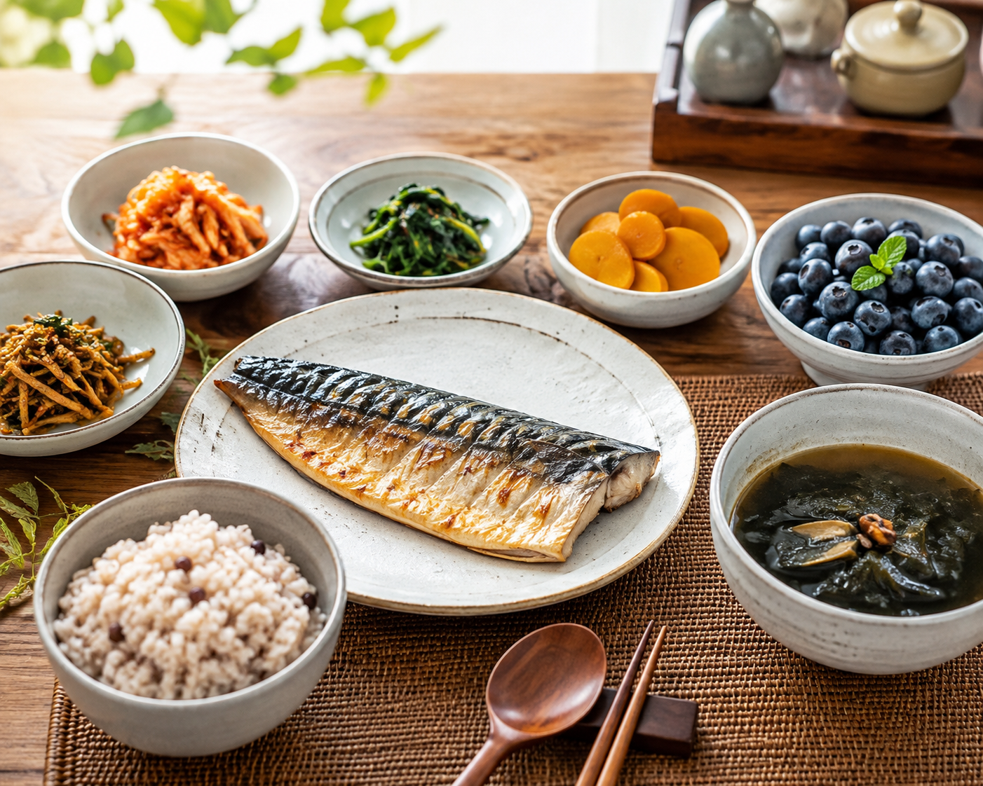 항염증 식품과 과일 이미지