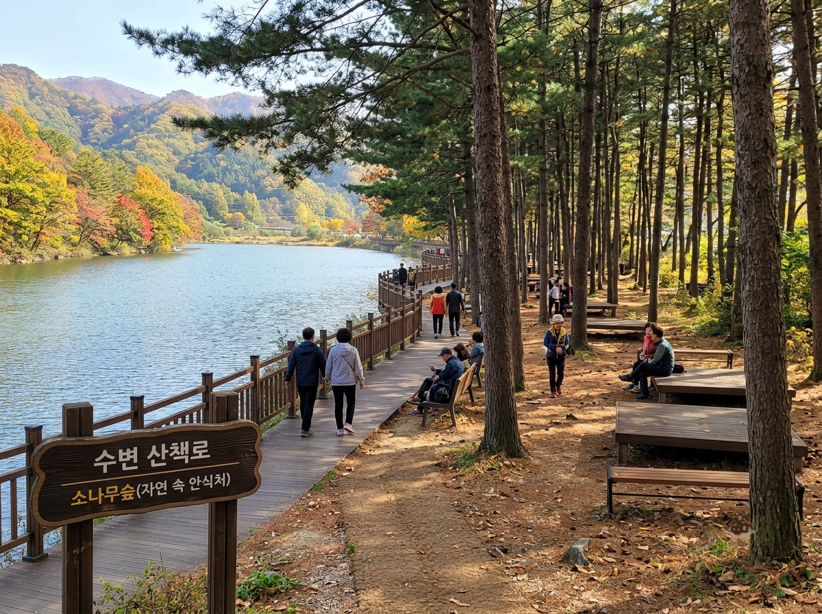 인제가을꽃정원 수변산책로