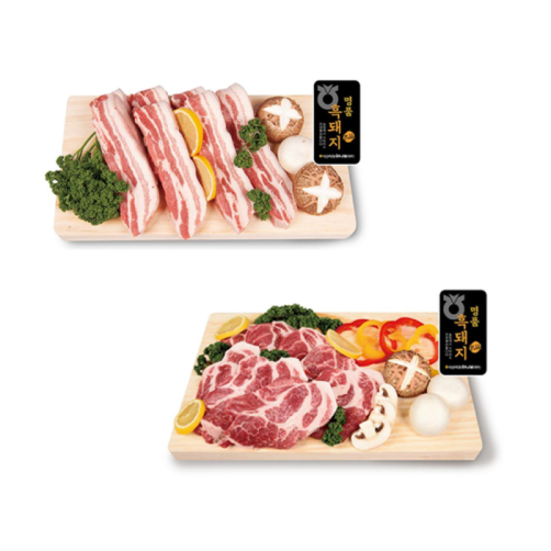 명품 흑돼지 구이용 세트 700g(흑목살 350g+흑오겹 350g)