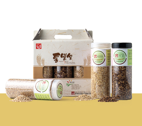 우리밀 통밀쌀 3종 세트(찰밀쌀, 통밀쌀, 흑밀 각 800g)