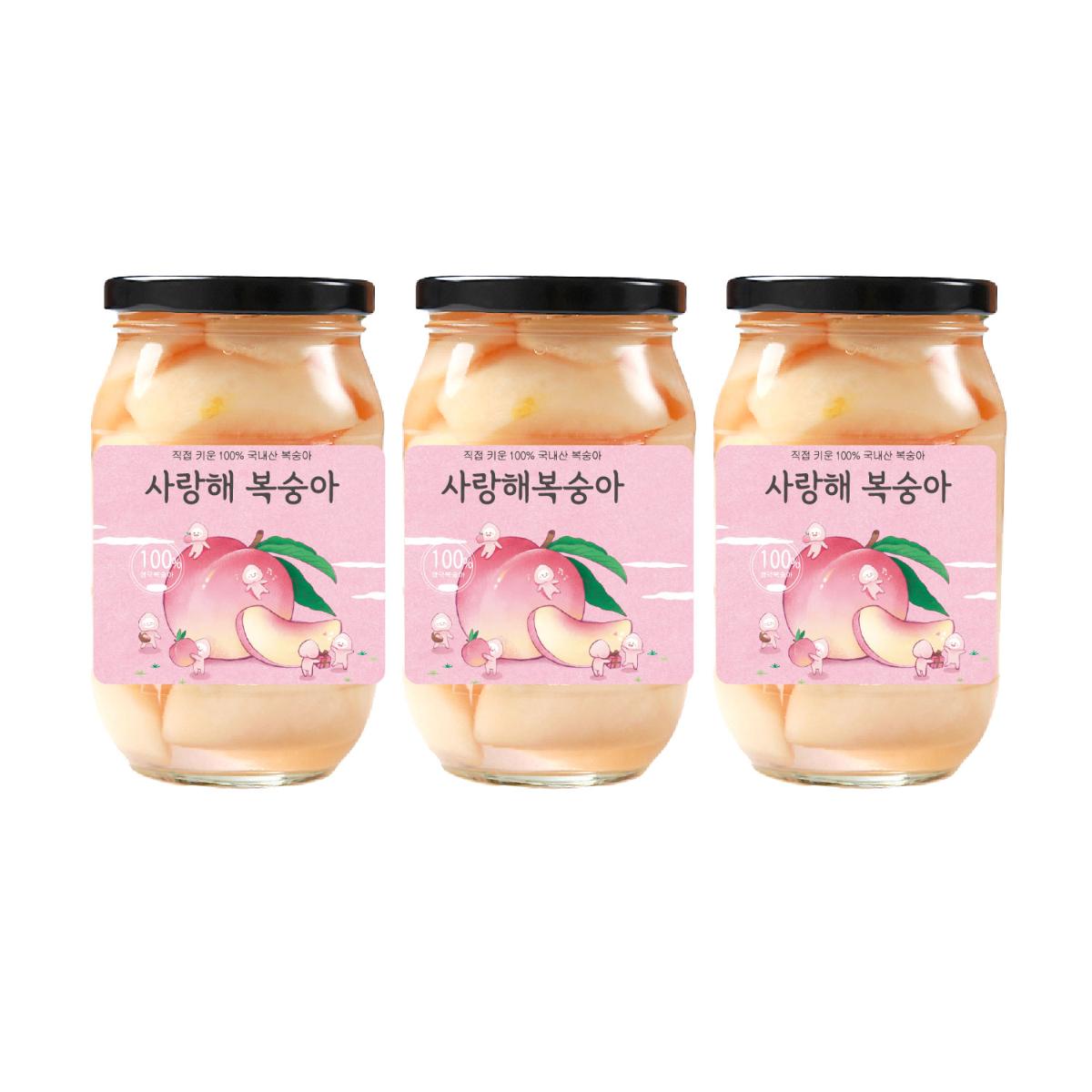 영덕복숭아 수제병조림 1.47kg(3병*490g)