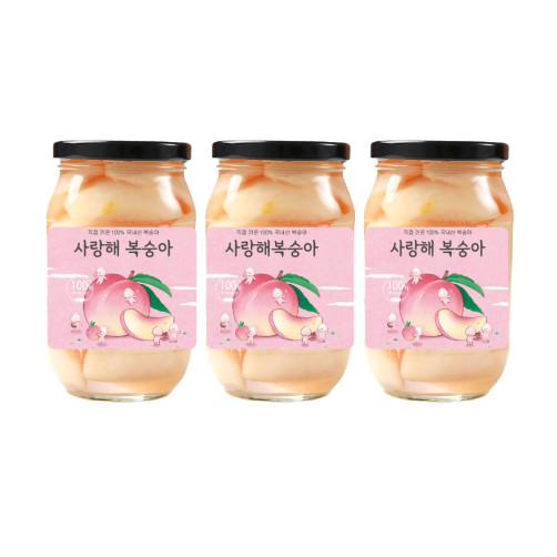 영덕복숭아 수제병조림 1.47kg(3병*490g)