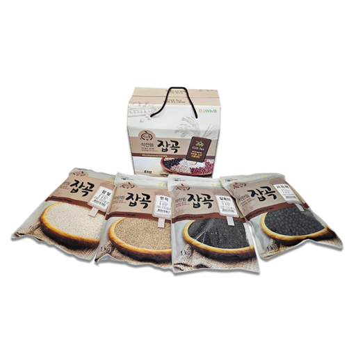 고삼농협 잡곡세트(찹쌀, 현미, 찰흑미, 서리태 각 1kg)