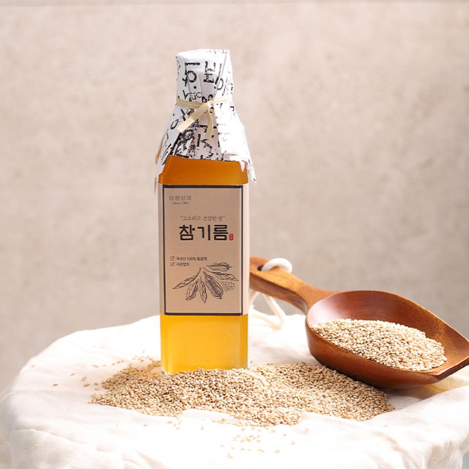 국내산 100% 성환상회 저온압착 참기름 300ml