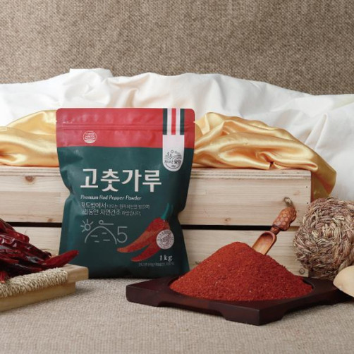 해남군 황토방 5일동안 자연건조 고춧가루 1kg(0.5kg*2봉)