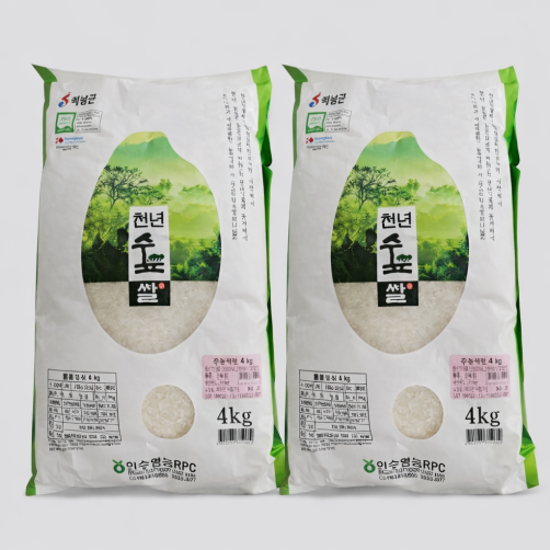 해남군 유기농 천년숲쌀 8kg(4kg*2포)