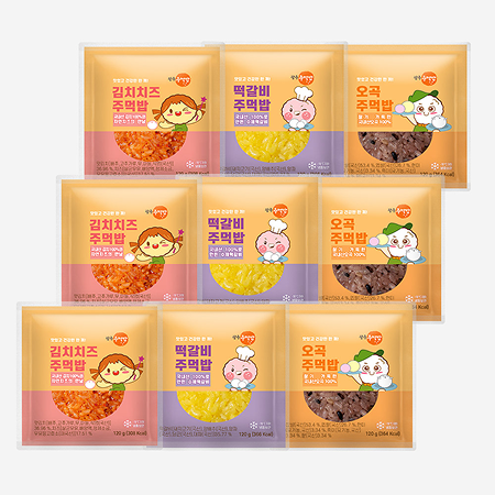 광주주먹밥 혼합세트 주먹밥(오곡, 김치치즈, 떡갈비) 10개