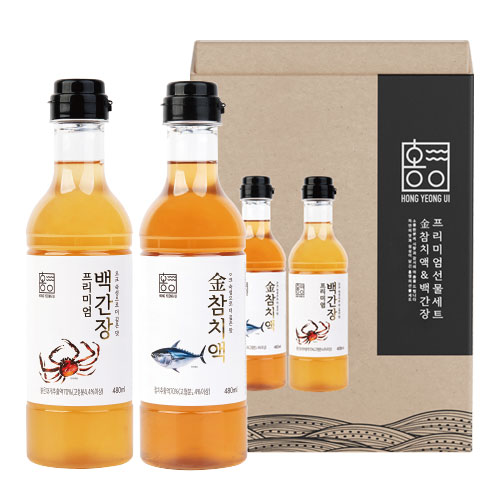 프리미엄 소스 세트 960ml(금참치액, 대게백간장 각 480ml 1병)