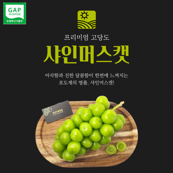 거창 프리미엄 고당도 샤인머스캣 2.5kg(3~4송이) / 4kg(6~7송이)