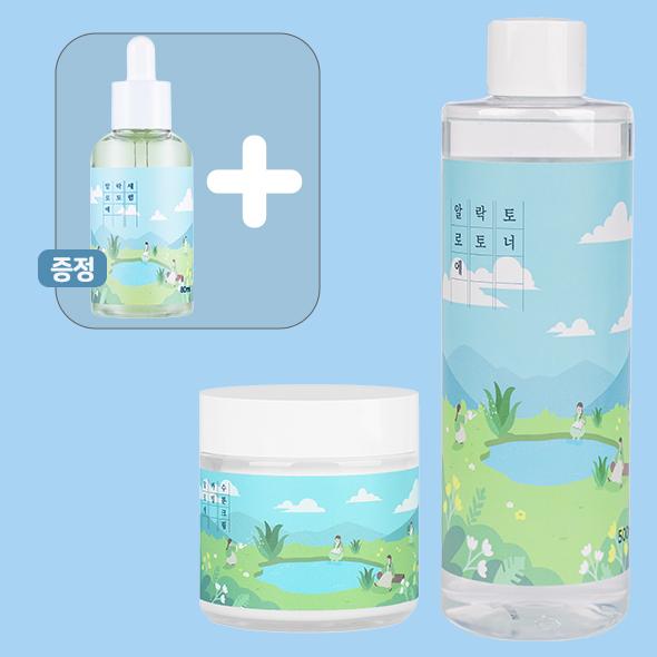 수분 진정 알로에 라인 3종세트(토너 500ml+세럼 80ml+수분크림 80g)