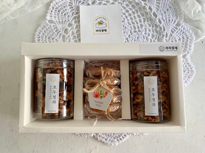 찹쌀약과 호두정과 선물세트 325g(찹쌀약과 25g*5개+호두정과 100g*2개)
