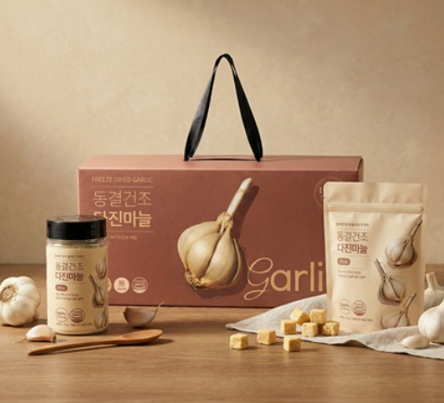 의성 동결건조 다진마늘 실속형(분말형 140g+큐브형 40g*3개)