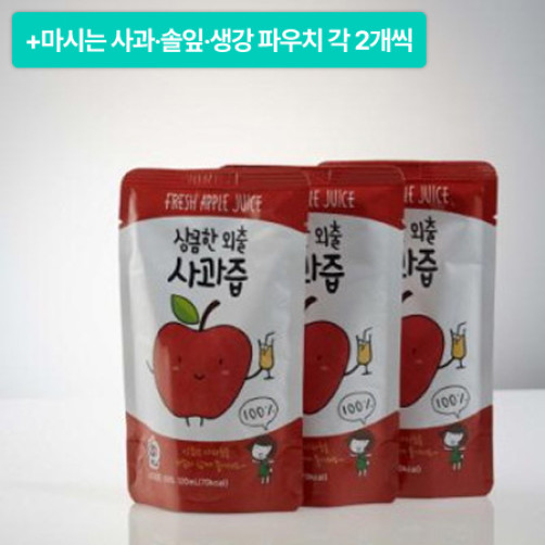 [이벤트] 상큼한 외출 의성 사과즙 7.2L(120ml*60포)+사과/솔입/생강초 파우치