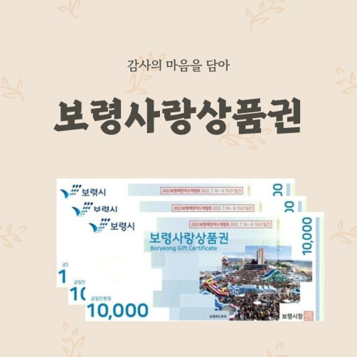 보령사랑상품권 3만원 (1만원권*3매)
