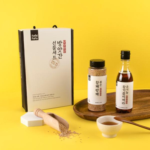 고품질 청정 양념 실속세트 500g(유기농 참기름 300g+볶은 참깨 200g)
