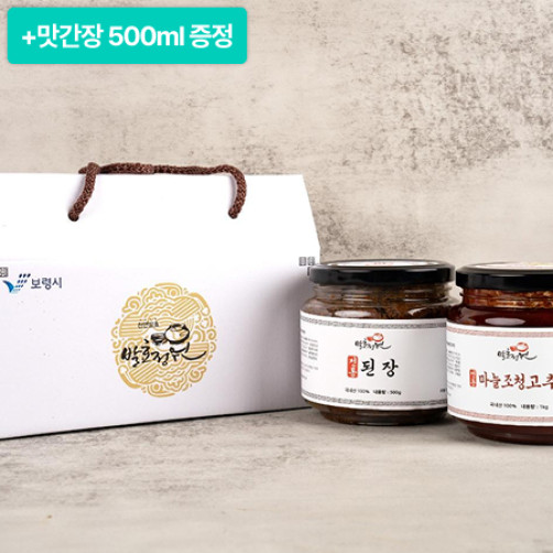 [이벤트] 장 선물세트 1kg(된장 0.5kg+고추장 0.5kg)+맛간장 500ml