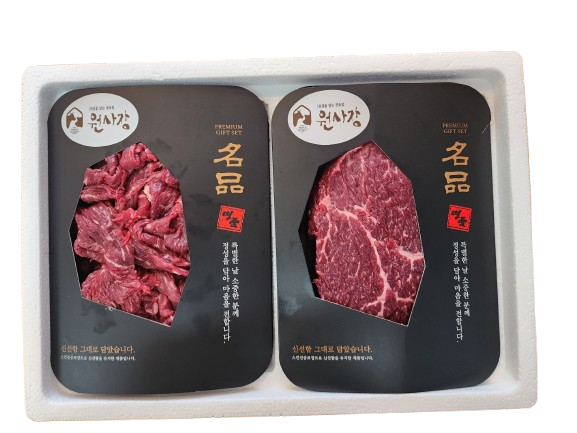 한우 정육세트 600g(한우1+등급, 불고기 300g+국거리 300g)