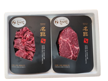 한우 정육세트 600g(한우1+등급, 불고기 300g+국거리 300g)