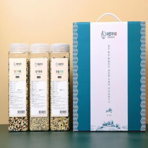 바른곡식 잡곡 선물세트(찰오색미, 혼합 17곡, 삼색보리 각 1kg)
