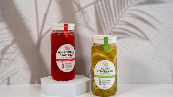 오늘엔 허니수제과일청 2종 세트 760g(허니레몬키위청 380g+오미자몽청 380g)