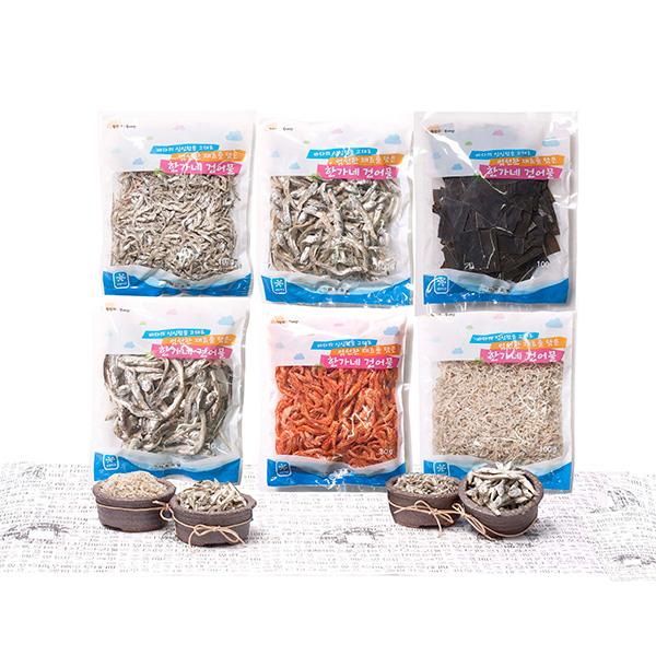 한가네 건해산물 세트 580g(멸치 100g*4종+꽃새우 80g+다시마 100g)