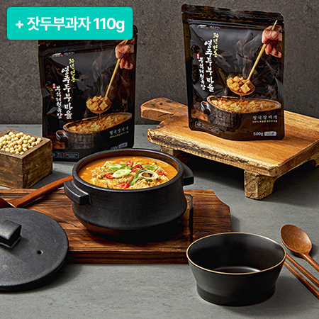 [이벤트] 부석태청국장찌개 500g*3팩+잣두부과자 110g