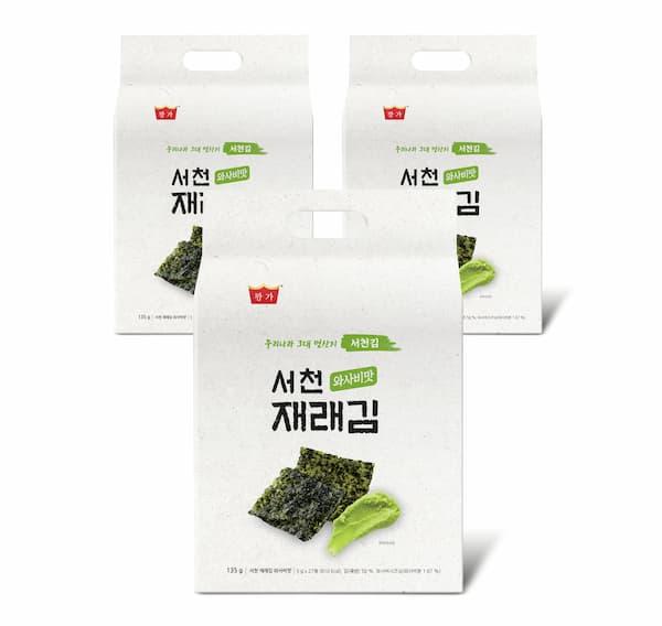 왕가 서천 재래김 와사비맛 405g(5g*27봉*3묶음)