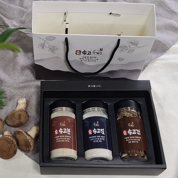 솔송고(송이맛표 혼합 선물세트 450g(건조슬라이스 40g+표고분말 80g+소금 330g)