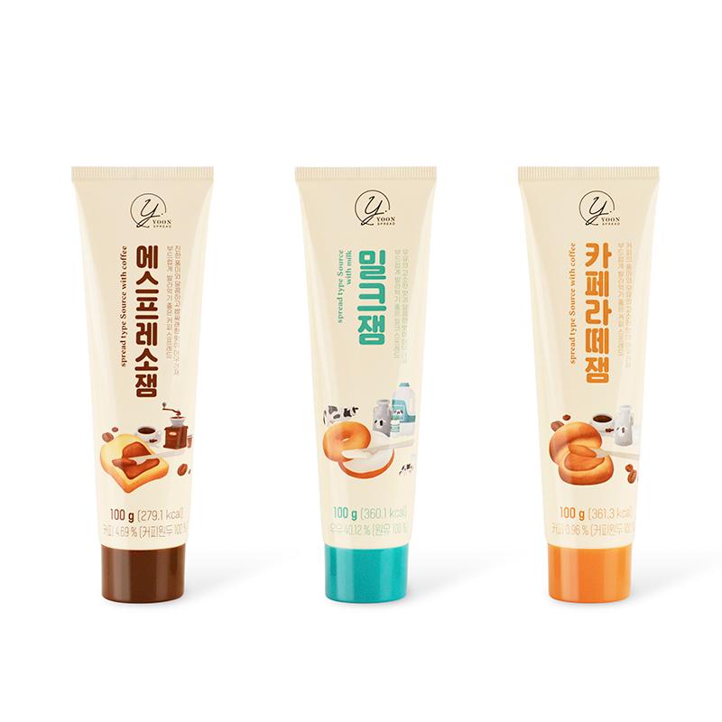 커피잼 3종세트 300g(에스프레소잼 100g+카페라떼잼 100g+밀크잼 100g)