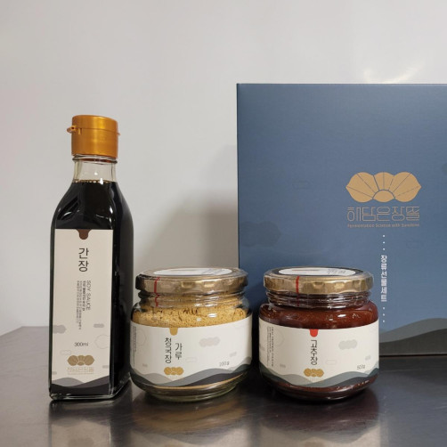 해담은장뜰 전통장 세트1.3kg(고추장 0.5kg+청국장가루200g+간장0.3kg)