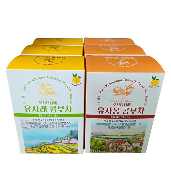 오시다남해 콤부차 세트 150g(유자레 5g*15개+유자몽 5g*15개)