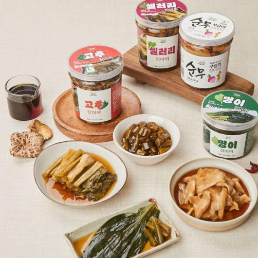 장아찌 선물1호 1.1kg(순무 0.5kg+셀러리, 깻잎, 곰취 각 0.2kg)