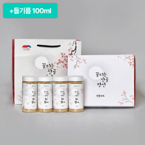 [이벤트] 꽃피는산골정선 선물세트 4호(참깨 90g*4)+들기름 100ml