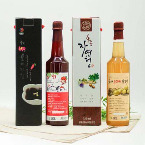 삼둔농원 발효액 1.5L(오미자 0.75L+돌배도라지청 0.75L)