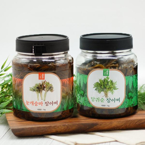 삼둔농원 장아찌 2kg(당귀순장아찌 1kg+눈개승마장아찌 1kg)