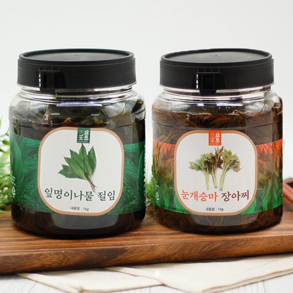삼둔농원 장아찌 2kg(명이나물장아찌1kg+눈개승마장아찌 1kg)