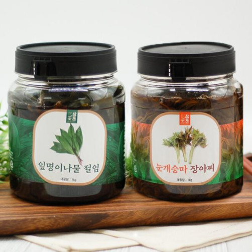 삼둔농원 장아찌 2kg(명이나물장아찌1kg+눈개승마장아찌 1kg)