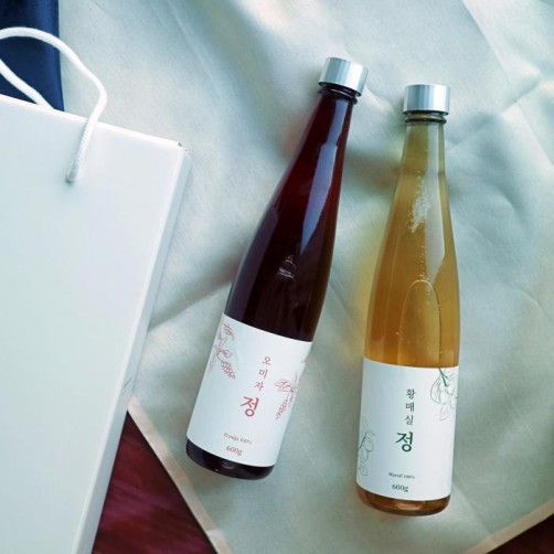 수제 오미자청&황매실청 세트 1.2kg(오미자청 0.6kg+매실청 0.6kg)