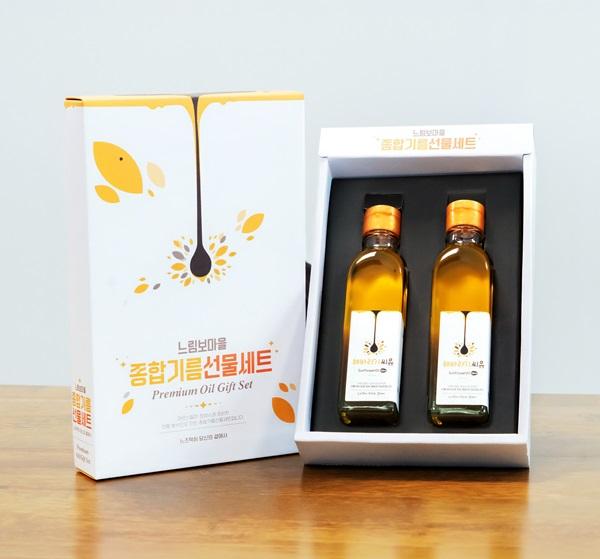 느림보마을 국내 재배 해바라기씨유 세트 360ml(180ml*2병)