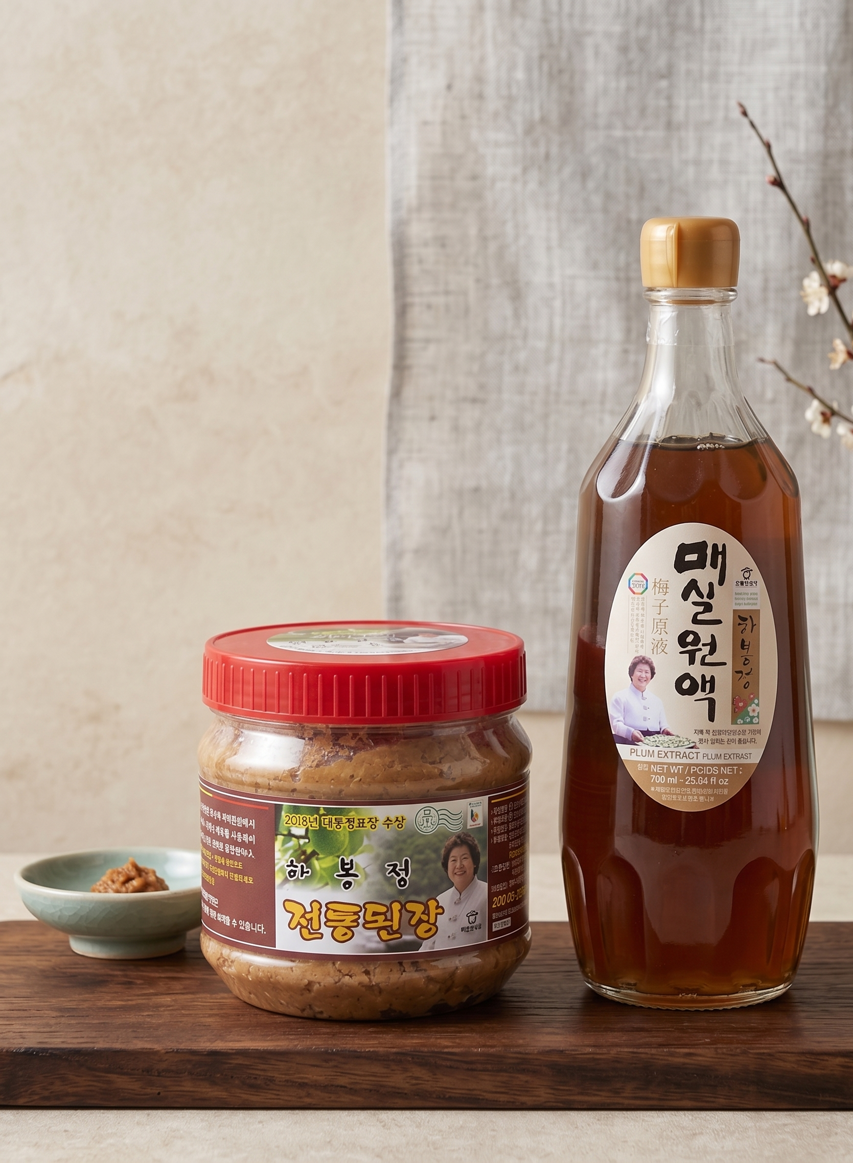 하봉정푸드 장류세트 1.7kg(매실원액 700ml+전통된장 1kg)