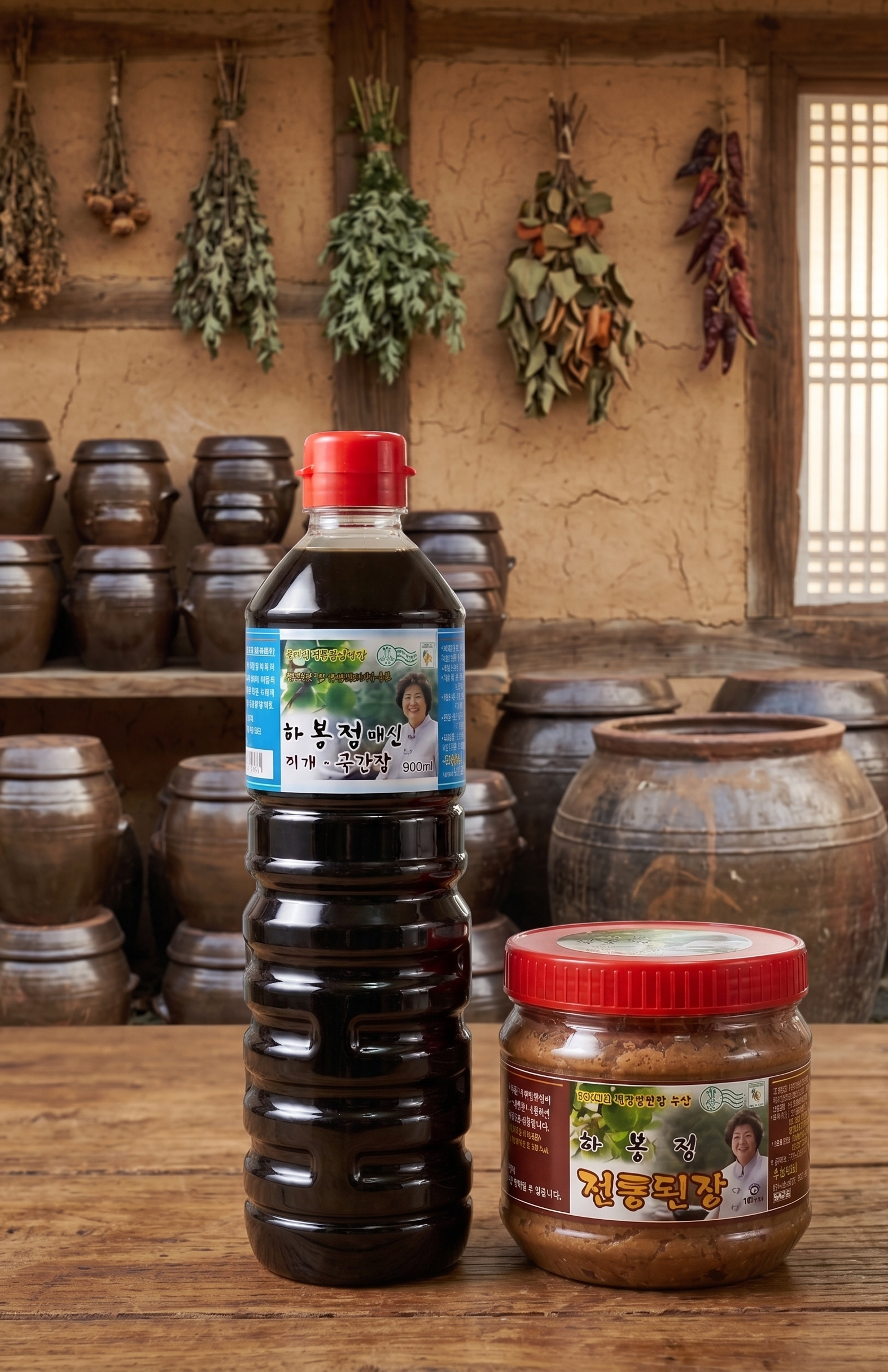 하봉정푸드 장류세트 1.9kg(전통된장 1kg+찌개용 국간장 900ml)
