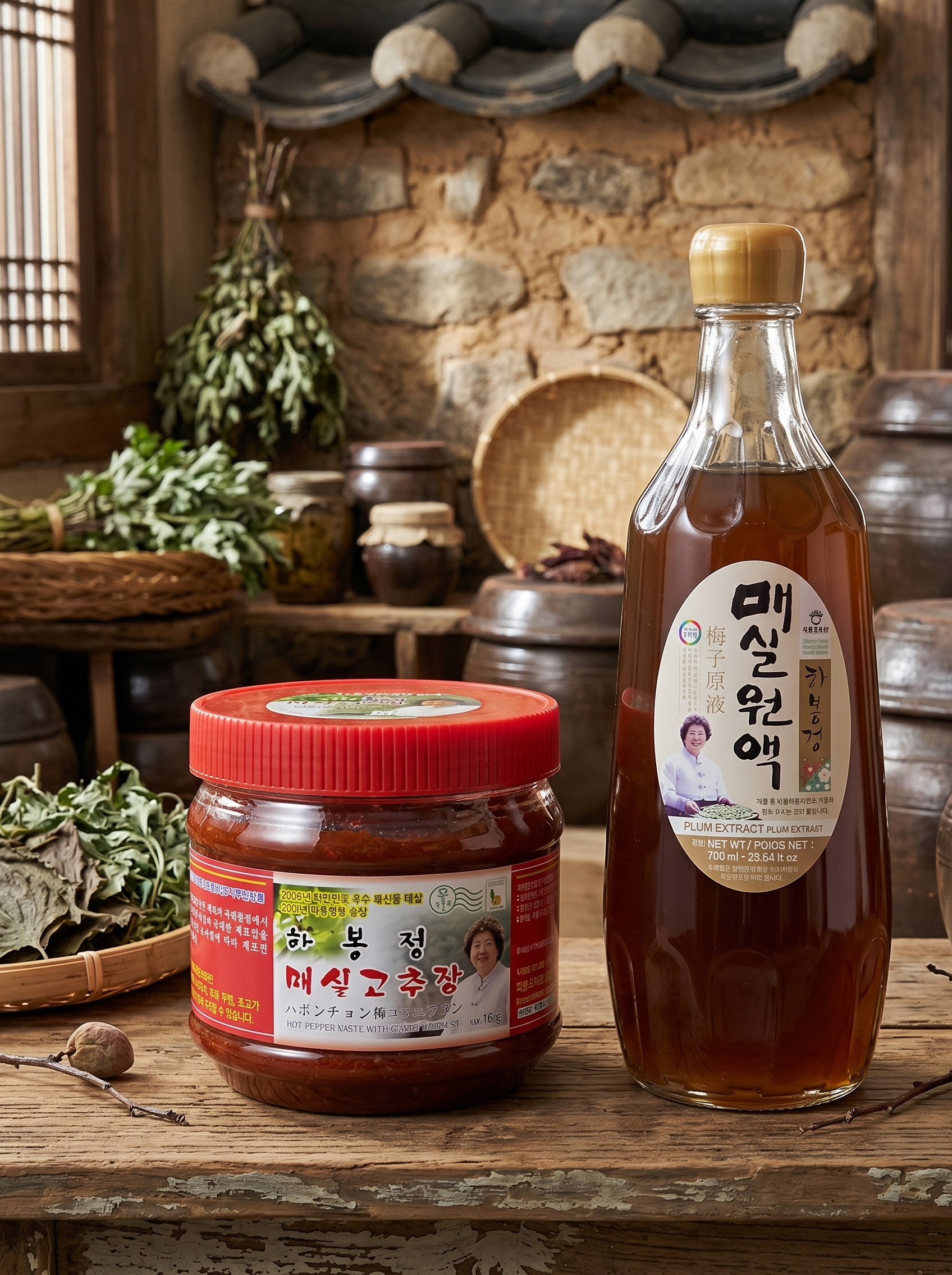 하봉정푸드 장류세트 1.7kg(매실원액 700ml+매실고추장 1kg)