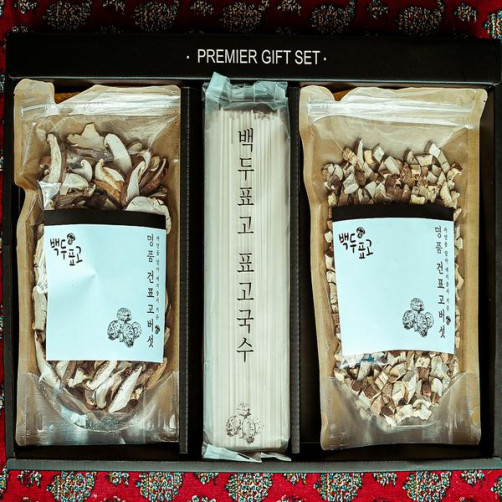 건표고버섯&표고국수 세트 420g(슬라이스 80g+큐브 100g+국수 240g)