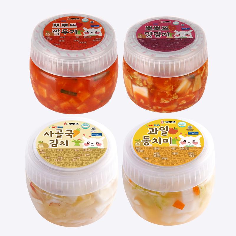 유아김치세트 1.22kg(김치, 깍두기, 맛김치 각 0.3kg+동치미 0.32kg)