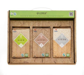 무농약 진공쌀 선물세트 1.5kg(진공쌀 0.5kg+현미 0.5kg+찹쌀 0.5kg)