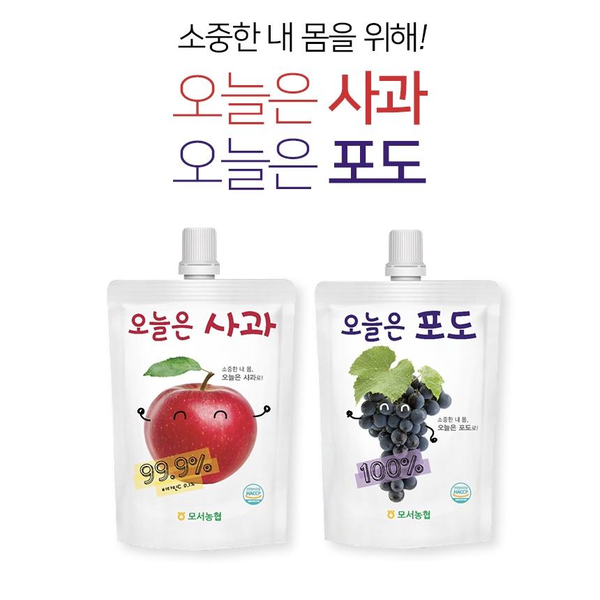 오늘은 사과&포도 4.8L(사과주스 120ml*20팩+포도주스 120ml*20팩)