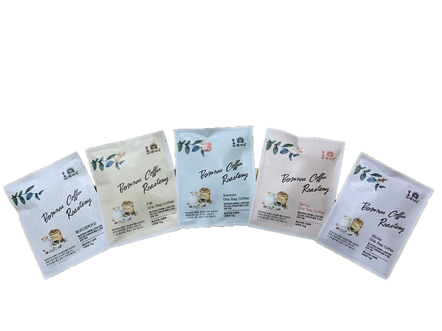 커피세트 A 200g(봄내, 봄, 여름, 가을, 겨울 드립백 각 10g*4팩+머그컵 1개)