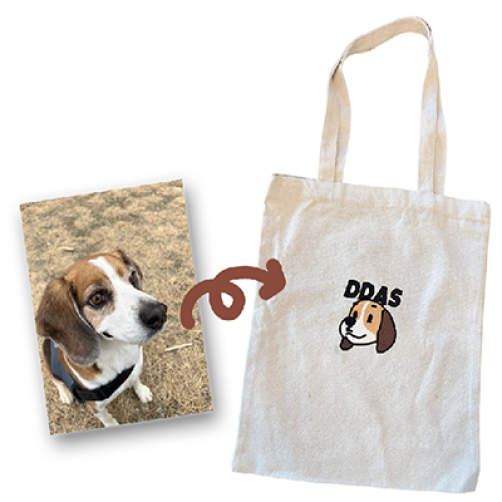 반려동물 캐리커쳐 자수 커스텀 에코백(32*37cm)
