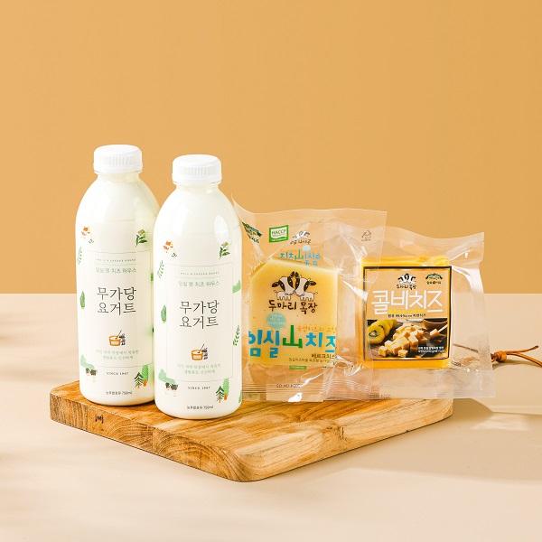임실엔치즈요거트 세트 3호 1.7kg(치즈 100g*2개+요거트 750ml*2병)
